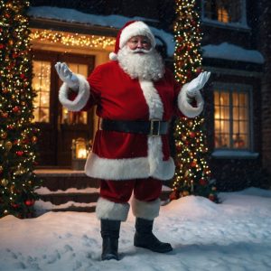 père noël et sapin